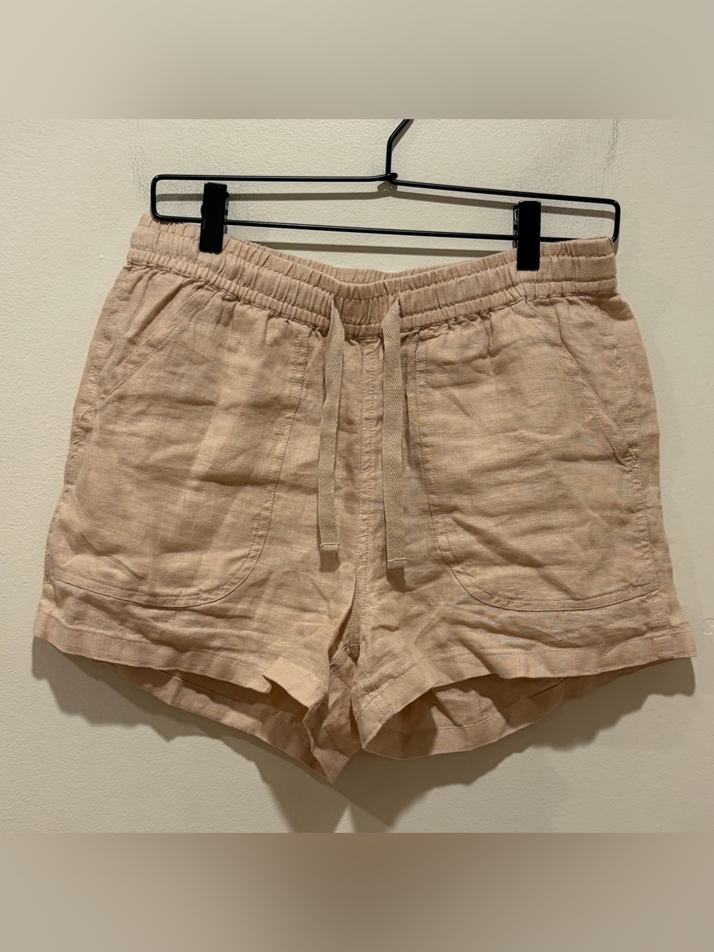 Quince 100% European Linen Shorts in Driftwood Khaki Beige - Women’s Size Small